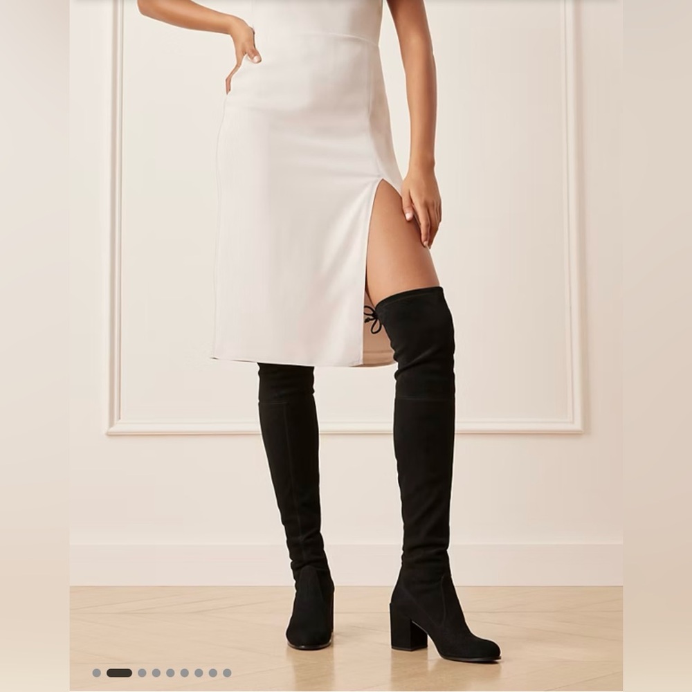 Stuart Weitzman Tieland over the knee stretch suede boots